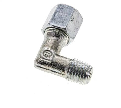 6S & M12x1.5 (con) Zink plated Steel Elbow Cutting Fitting with Male Threads 630 bar ISO 8434-1