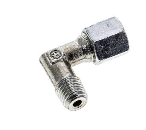 6S & M12x1.5 (con) Zink plated Steel Elbow Cutting Fitting with Male Threads 630 bar ISO 8434-1