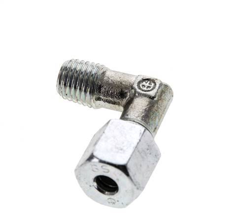 6S & M12x1.5 (con) Zink plated Steel Elbow Cutting Fitting with Male Threads 630 bar ISO 8434-1