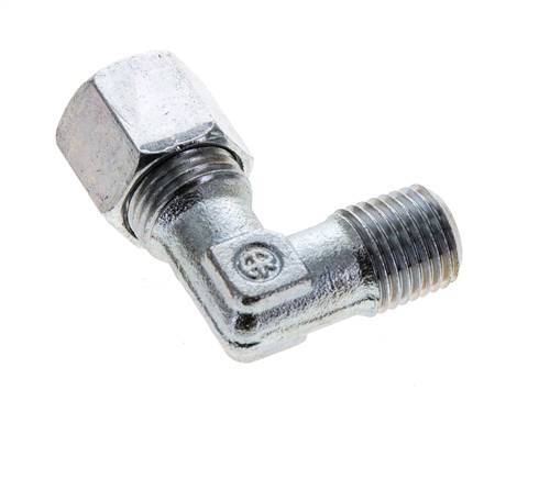 8S & M14x1.5 (con) Zink plated Steel Elbow Cutting Fitting with Male Threads 630 bar ISO 8434-1