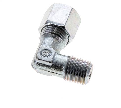 8S & M14x1.5 (con) Zink plated Steel Elbow Cutting Fitting with Male Threads 630 bar ISO 8434-1