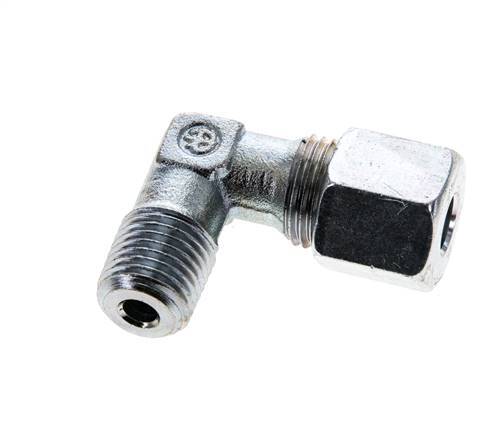 8S & M14x1.5 (con) Zink plated Steel Elbow Cutting Fitting with Male Threads 630 bar ISO 8434-1