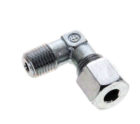 8S & M14x1.5 (con) Zink plated Steel Elbow Cutting Fitting with Male Threads 630 bar ISO 8434-1