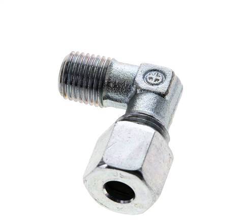 8S & M14x1.5 (con) Zink plated Steel Elbow Cutting Fitting with Male Threads 630 bar ISO 8434-1