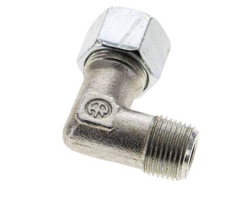 12S & M18x1.5 (con) Zink plated Steel Elbow Cutting Fitting with Male Threads 630 bar ISO 8434-1