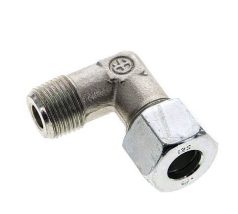 12S & M18x1.5 (con) Zink plated Steel Elbow Cutting Fitting with Male Threads 630 bar ISO 8434-1