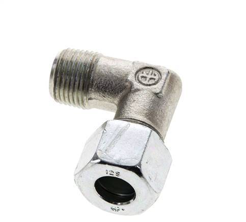 12S & M18x1.5 (con) Zink plated Steel Elbow Cutting Fitting with Male Threads 630 bar ISO 8434-1