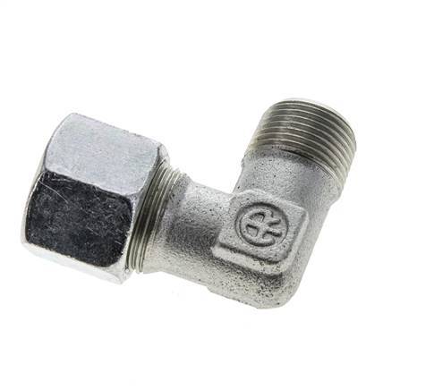14S & M20x1.5 (con) Zink plated Steel Elbow Cutting Fitting with Male Threads 630 bar ISO 8434-1