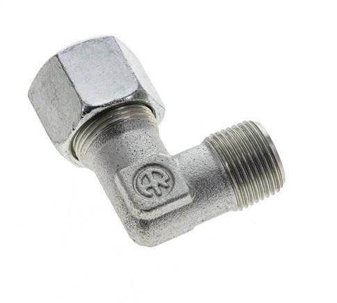 14S & M20x1.5 (con) Zink plated Steel Elbow Cutting Fitting with Male Threads 630 bar ISO 8434-1