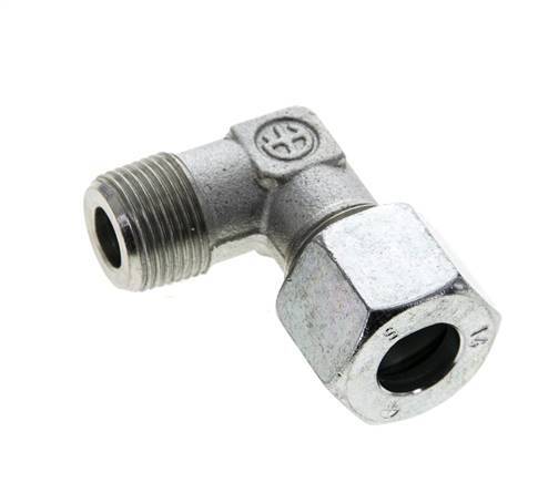 14S & M20x1.5 (con) Zink plated Steel Elbow Cutting Fitting with Male Threads 630 bar ISO 8434-1