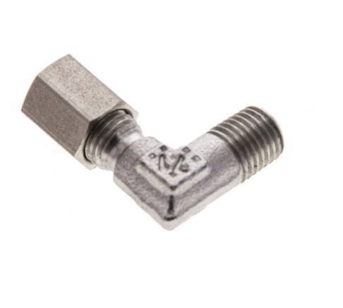 4LL & M8x1 (con) Stainless Steel Elbow Cutting Fitting with Male Threads 100 bar ISO 8434-1