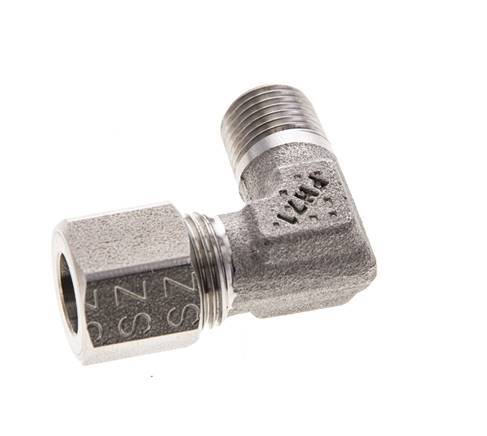 8LL & M10x1 (con) Stainless Steel Elbow Cutting Fitting with Male Threads 100 bar ISO 8434-1