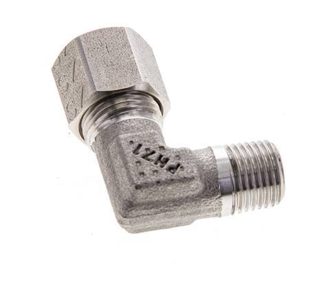 8LL & M10x1 (con) Stainless Steel Elbow Cutting Fitting with Male Threads 100 bar ISO 8434-1