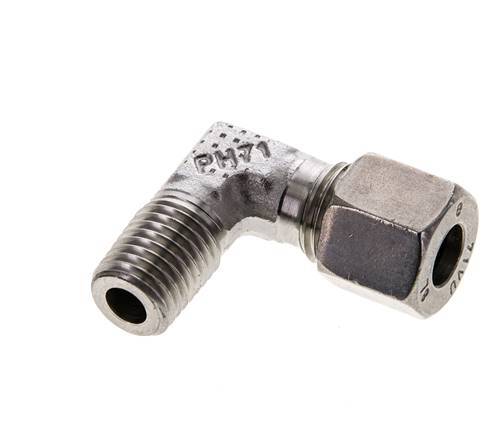 8L & M12x1.5 (con) Stainless Steel Elbow Cutting Fitting with Male Threads 315 bar ISO 8434-1