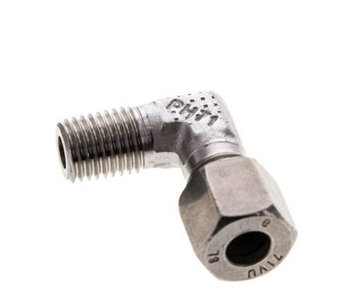 8L & M12x1.5 (con) Stainless Steel Elbow Cutting Fitting with Male Threads 315 bar ISO 8434-1