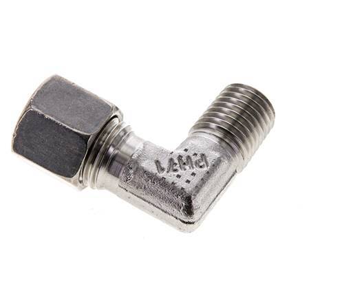 8L & M12x1.5 (con) Stainless Steel Elbow Cutting Fitting with Male Threads 315 bar ISO 8434-1