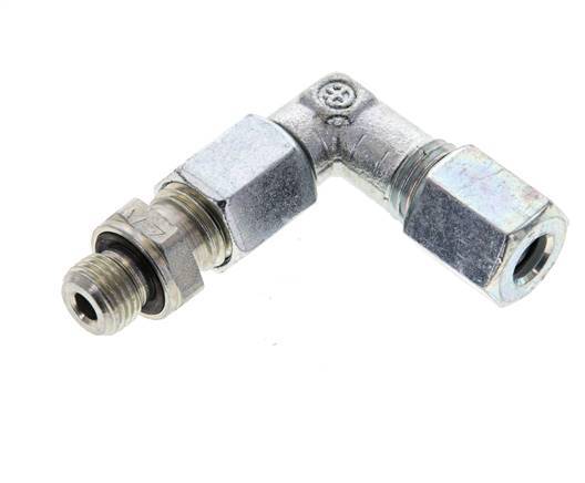 6L & M10x1 Zink plated Steel Elbow Cutting Fitting with Male Threads 315 bar Adjustable ISO 8434-1