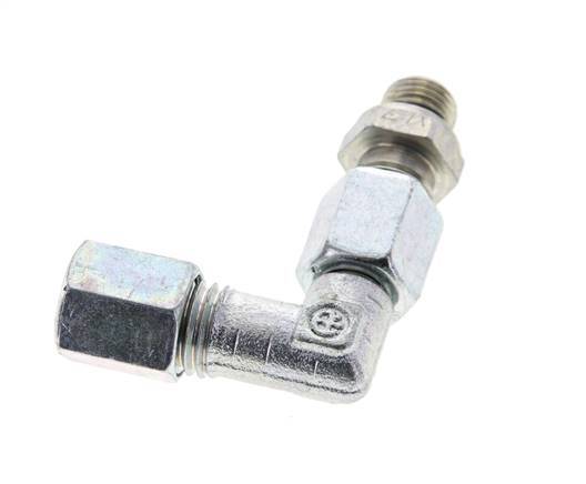 6L & M10x1 Zink plated Steel Elbow Cutting Fitting with Male Threads 315 bar Adjustable ISO 8434-1