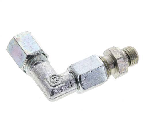 6L & M10x1 Zink plated Steel Elbow Cutting Fitting with Male Threads 315 bar Adjustable ISO 8434-1