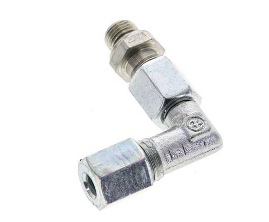 6L & M10x1 Zink plated Steel Elbow Cutting Fitting with Male Threads 315 bar Adjustable ISO 8434-1
