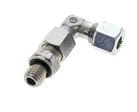 8L & M12x1.5 Zink plated Steel Elbow Cutting Fitting with Male Threads 315 bar Adjustable ISO 8434-1