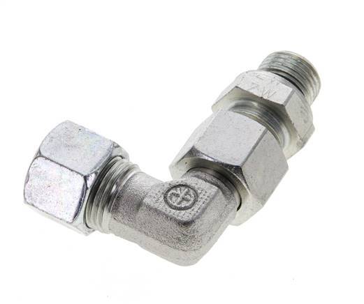 12L & M16x1.5 Zink plated Steel Elbow Cutting Fitting with Male Threads 315 bar Adjustable ISO 8434-1