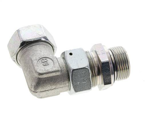 28L & M33x2 Zink plated Steel Elbow Cutting Fitting with Male Threads 160 bar Adjustable ISO 8434-1