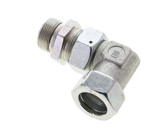 28L & M33x2 Zink plated Steel Elbow Cutting Fitting with Male Threads 160 bar Adjustable ISO 8434-1