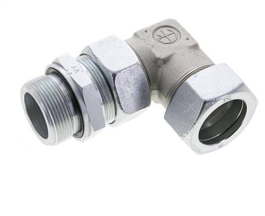 35L & M42x2 Zink plated Steel Elbow Cutting Fitting with Male Threads 160 bar Adjustable ISO 8434-1
