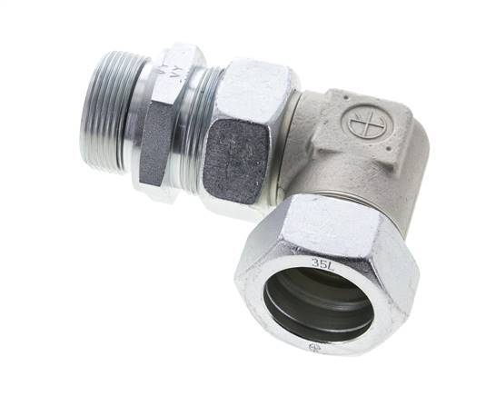 35L & M42x2 Zink plated Steel Elbow Cutting Fitting with Male Threads 160 bar Adjustable ISO 8434-1