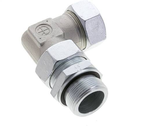 35L & M42x2 Zink plated Steel Elbow Cutting Fitting with Male Threads 160 bar Adjustable ISO 8434-1