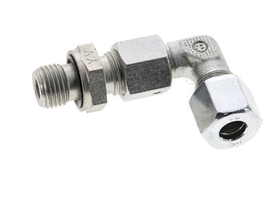 8L & G1/4'' Zink plated Steel Elbow Cutting Fitting with Male Threads 315 bar Adjustable ISO 8434-1