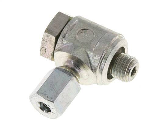 4LL & M8x1 Zink plated Steel Swivel Joint Cutting Fitting with Male Threads 100 bar Rotatable ISO 8434-1