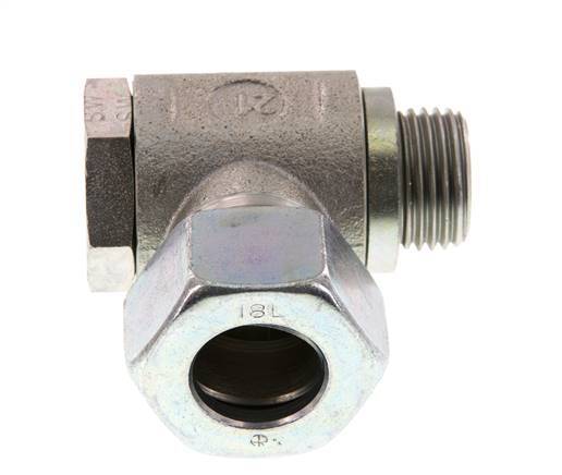 18L & G1/2'' Zink plated Steel Swivel Joint Cutting Fitting with Male Threads 160 bar Rotatable ISO 8434-1