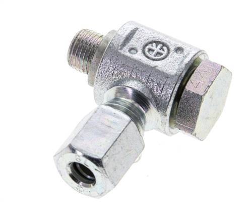 6L & M10x1 Zink plated Steel Swivel Joint Cutting Fitting with Male Threads 315 bar Rotatable ISO 8434-1