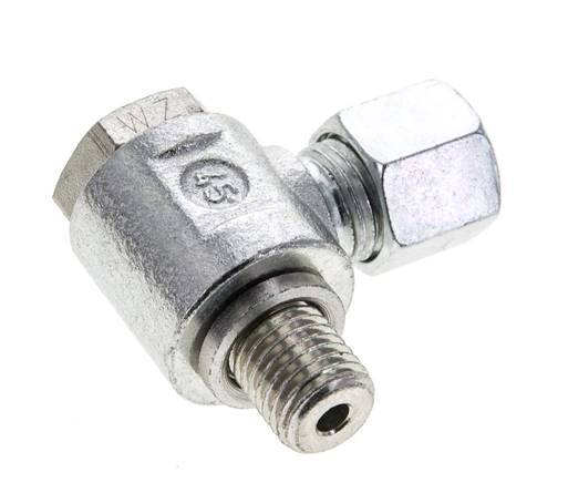 8L & M12x1.5 Zink plated Steel Swivel Joint Cutting Fitting with Male Threads 315 bar Rotatable ISO 8434-1