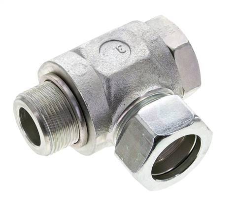 28L & M33x2 Zink plated Steel Swivel Joint Cutting Fitting with Male Threads 160 bar Rotatable ISO 8434-1