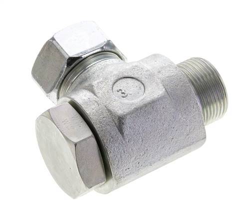 28L & M33x2 Zink plated Steel Swivel Joint Cutting Fitting with Male Threads 160 bar Rotatable ISO 8434-1