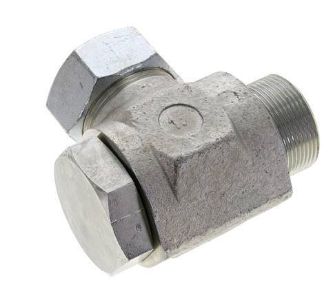 35L & M42x2 Zink plated Steel Swivel Joint Cutting Fitting with Male Threads 160 bar Rotatable ISO 8434-1