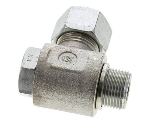 20S & M27x2 Zink plated Steel Swivel Joint Cutting Fitting with Male Threads 400 bar Rotatable ISO 8434-1