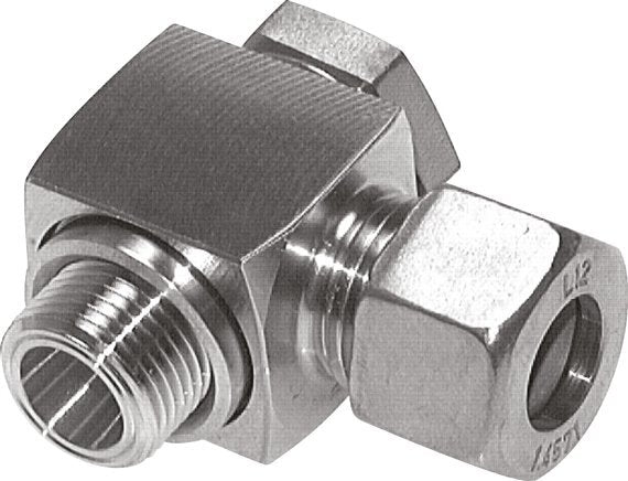 8L & M12x1.5 Stainless Steel Swivel Joint Cutting Fitting with Male Threads 315 bar Rotatable ISO 8434-1
