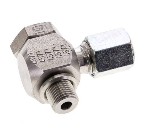 6L & M10x1 Stainless Steel Swivel Joint Cutting Fitting with Male Threads 315 bar Rotatable ISO 8434-1