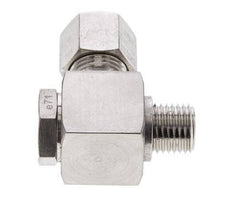10L & M14x1.5 Stainless Steel Swivel Joint Cutting Fitting with Male Threads 315 bar Rotatable ISO 8434-1