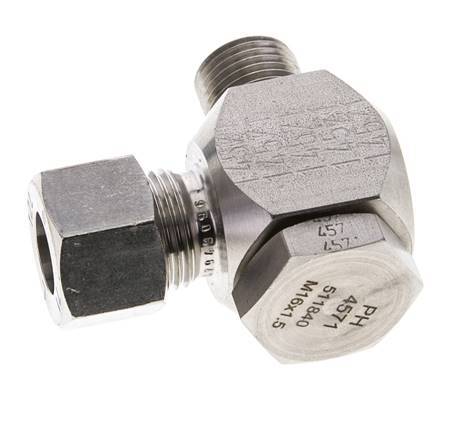 12L & M16x1.5 Stainless Steel Swivel Joint Cutting Fitting with Male Threads 315 bar Rotatable ISO 8434-1