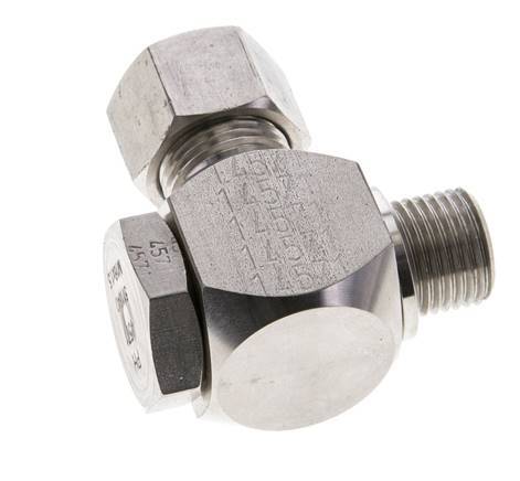 12L & M16x1.5 Stainless Steel Swivel Joint Cutting Fitting with Male Threads 315 bar Rotatable ISO 8434-1