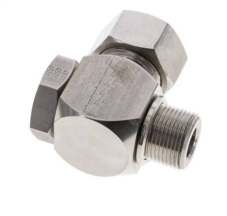 18L & M22x1.5 Stainless Steel Swivel Joint Cutting Fitting with Male Threads 315 bar Rotatable ISO 8434-1