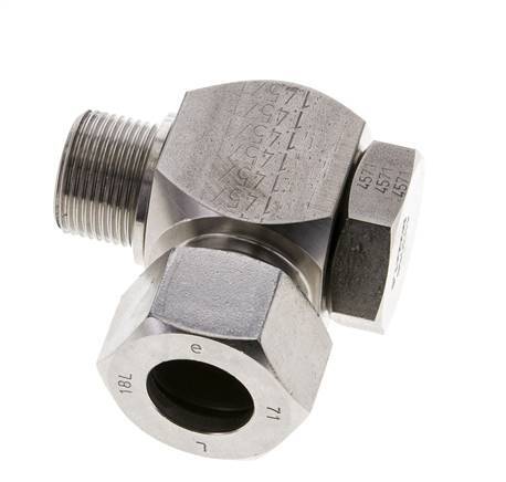 18L & M22x1.5 Stainless Steel Swivel Joint Cutting Fitting with Male Threads 315 bar Rotatable ISO 8434-1