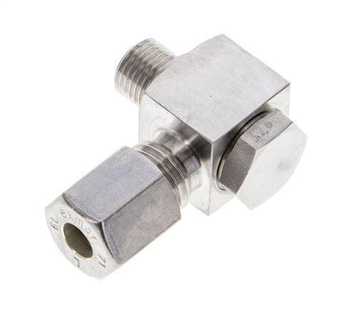 6L & M10x1 Stainless Steel Swivel Joint Compression Fitting with Male Threads 315 bar Rotatable ISO 8434-1