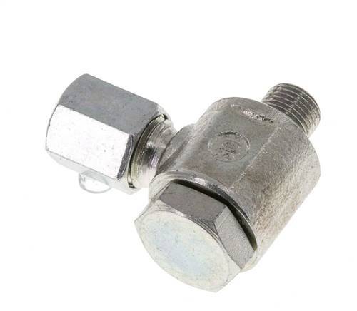 6L & G1/8'' Zink plated Steel Swivel Joint Cutting Fitting with Male Threads 315 bar Rotatable ISO 8434-1