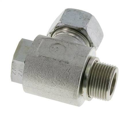 22L & G3/4'' Zink plated Steel Swivel Joint Cutting Fitting with Male Threads 160 bar Rotatable ISO 8434-1